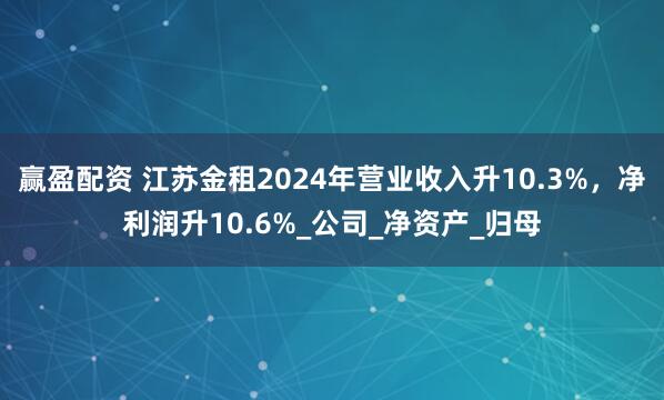 赢盈配资 江苏金租2024年营业收入升10.3%，净利润升10.6%_公司_净资产_归母
