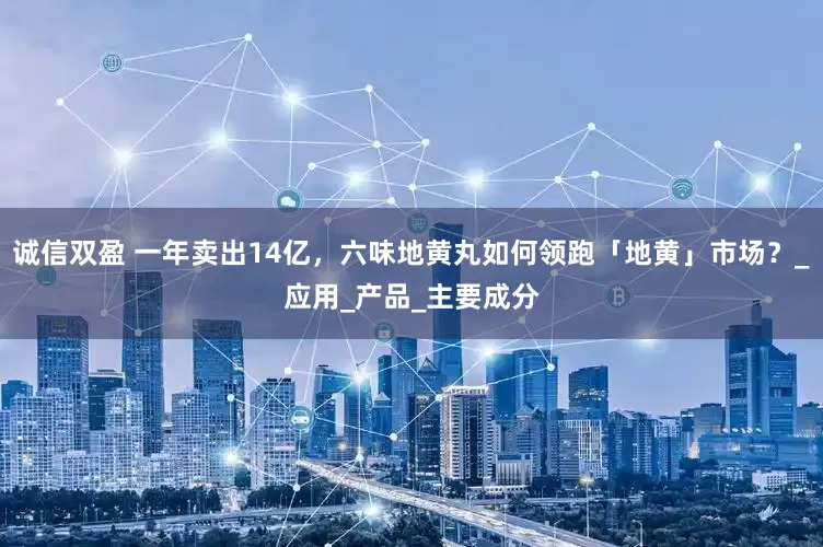 诚信双盈 一年卖出14亿，六味地黄丸如何领跑「地黄」市场？_应用_产品_主要成分