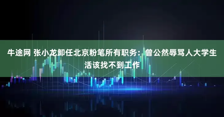 牛途网 张小龙卸任北京粉笔所有职务：曾公然辱骂人大学生活该找不到工作